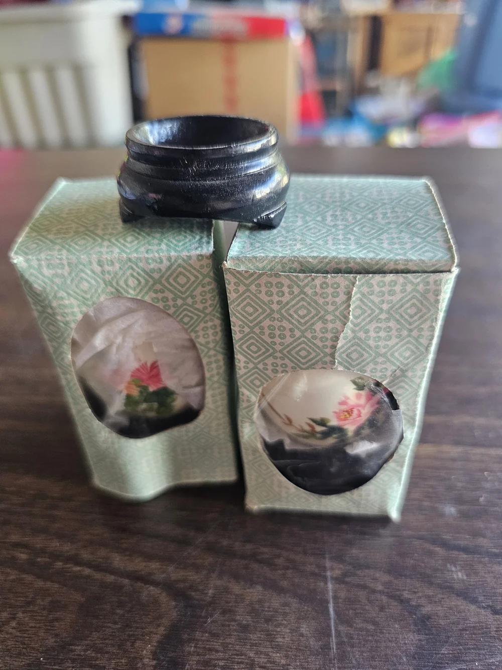 Hand-Painted Floral Ceramic Egg Decor in Cream and Pink 🩷🩷